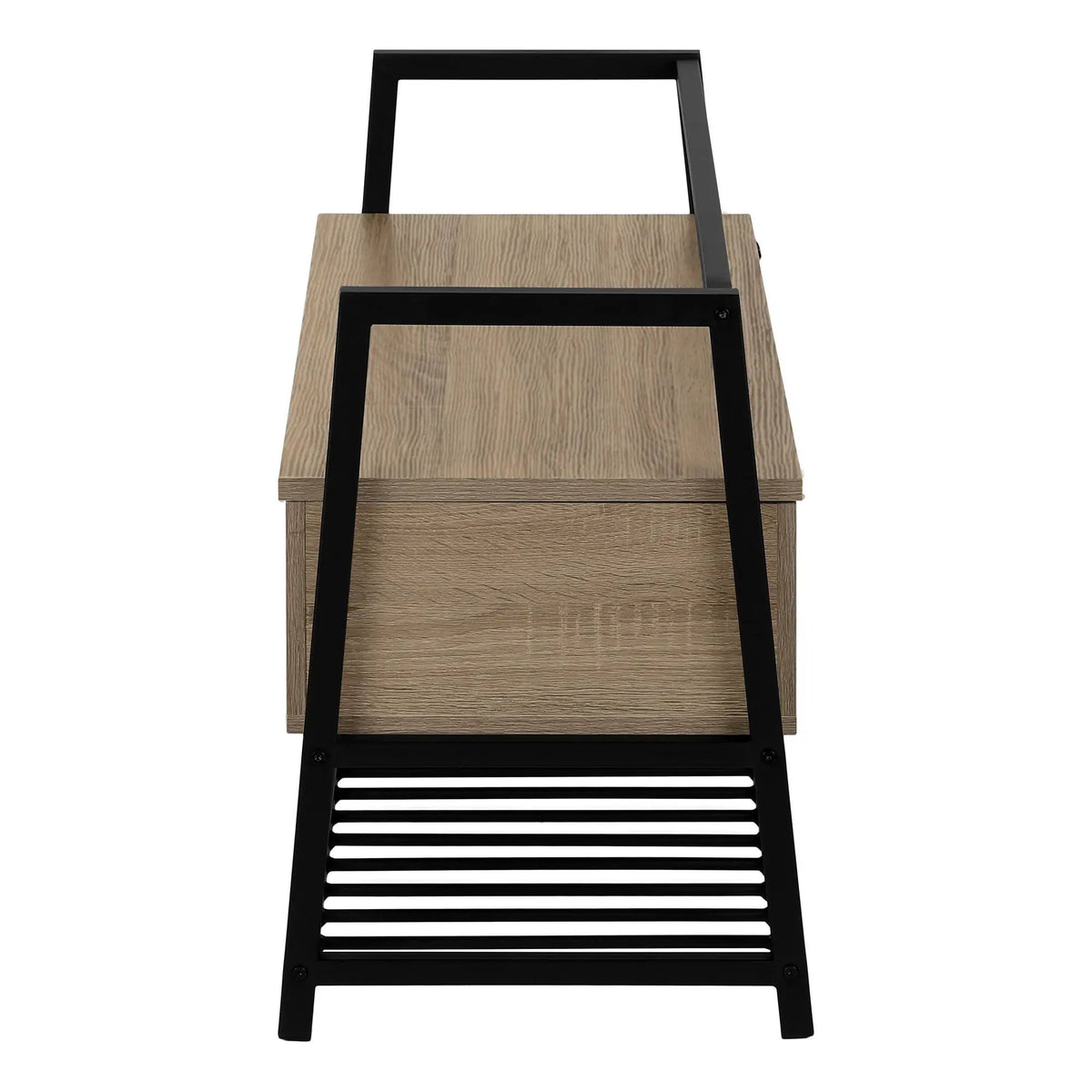 Flip-Top Storage Bench | Shoe Rack Combination | Contemporary Wood-Look Finish | 42 Inch Length
