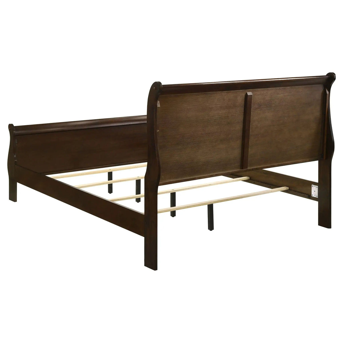Louis Philippe Wood Queen Sleigh Bed | 62.25 x 89.25 x 47.25 in | Wood | Cappuccino