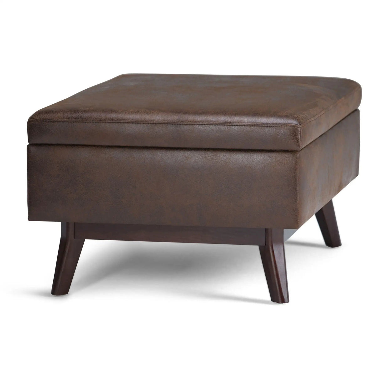 Storage Ottoman | Rectangular Design | Solid Wood Frame | Lift Top