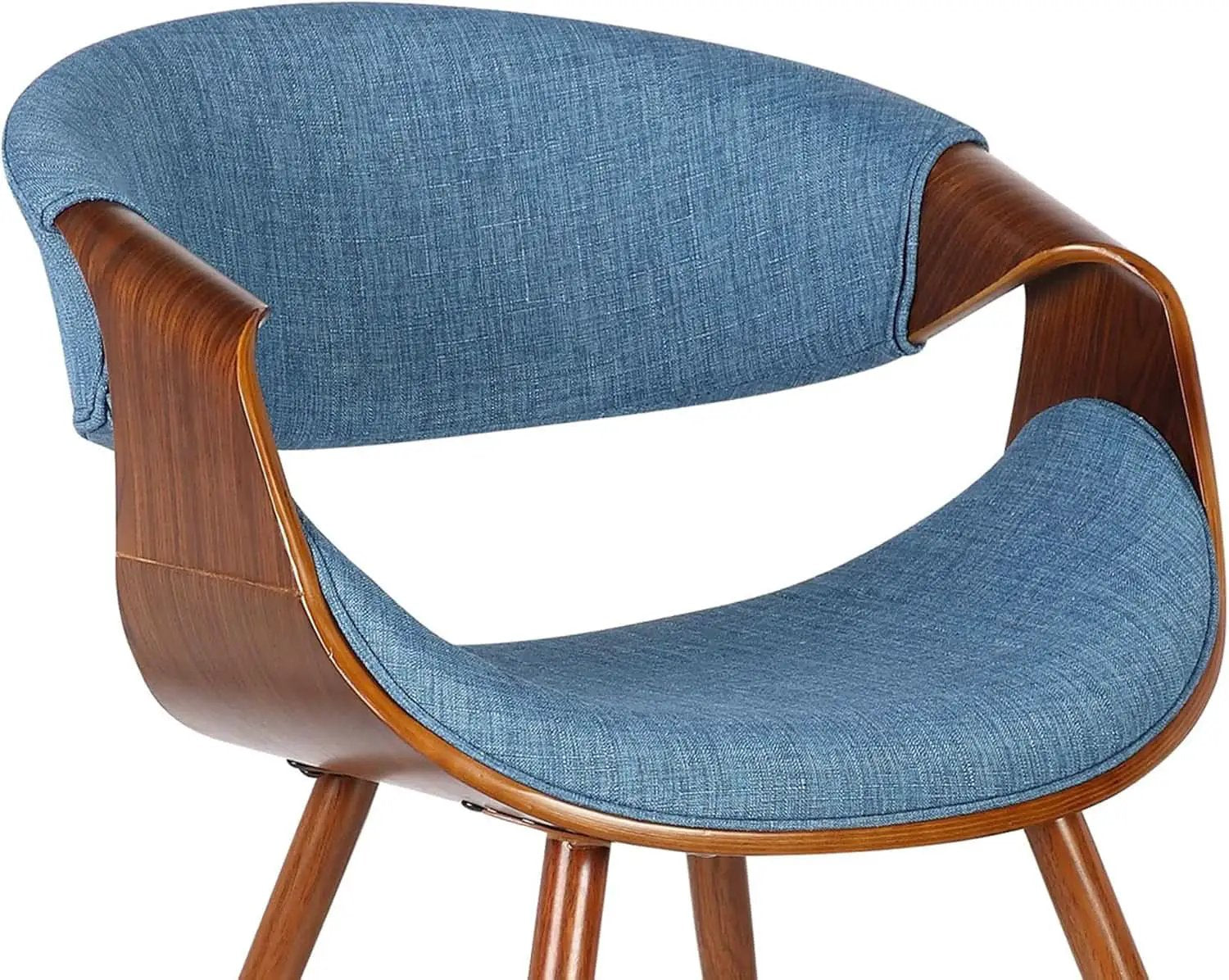 Butterfly Mid Century Modern Dining Chair Blue Upholstery Walnut Finish from PriceLows™