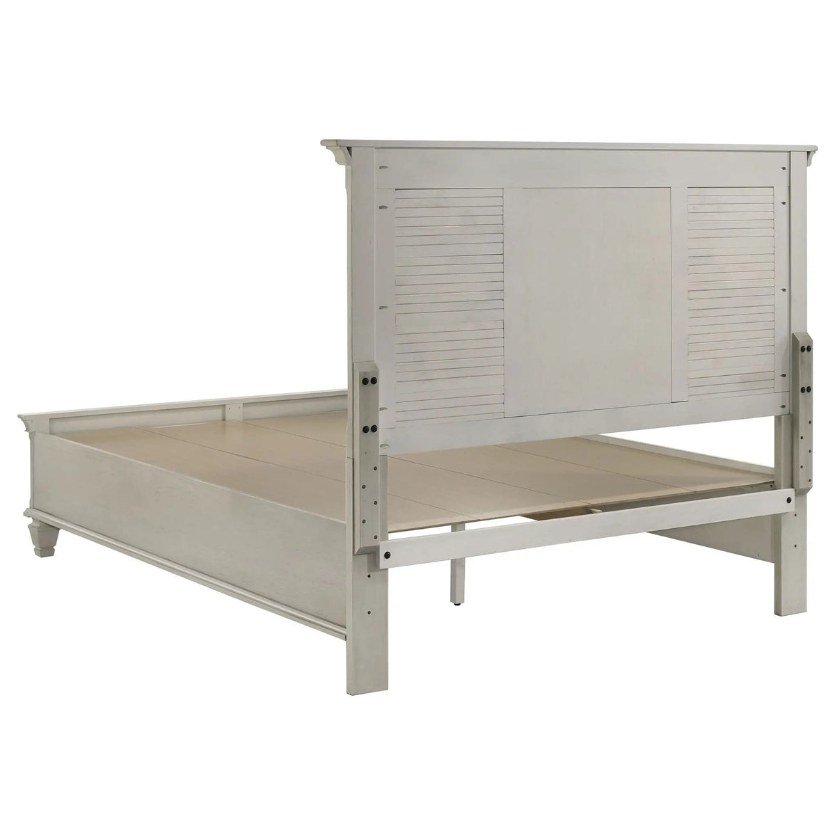 Franco Wood Queen Storage Panel Bed Distressed | 67.5 x 85.75 x 57 in | Wood | White