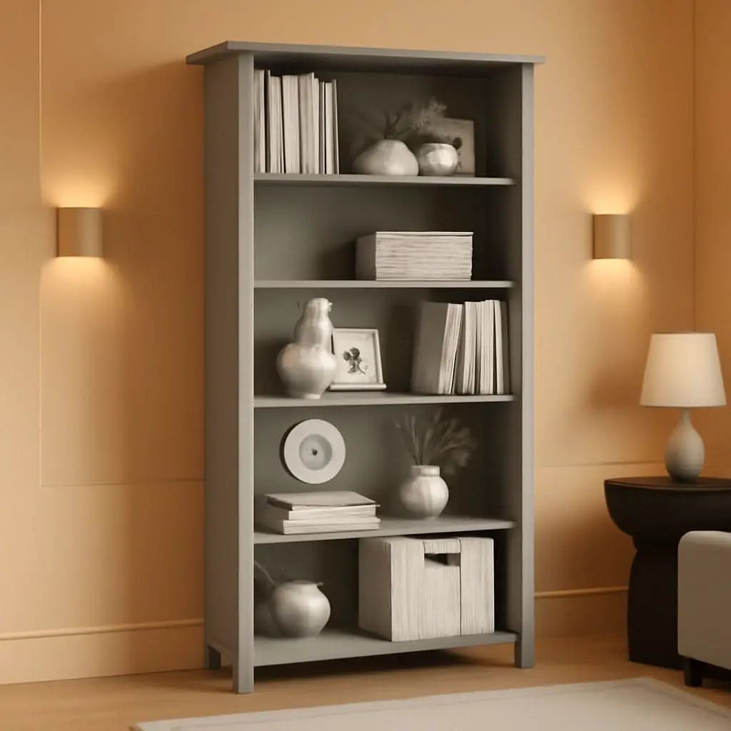 Salinas Bookcase Cape Cod Gray 63 Inch Tall Living Room from PriceLows™