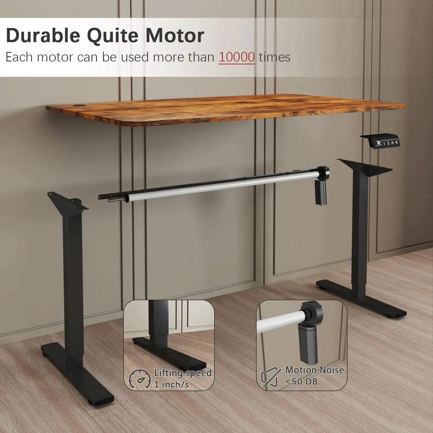 Electric Height Adjustable Standing Desk 55 X 24 Inch With Memory Presets from PriceLows™