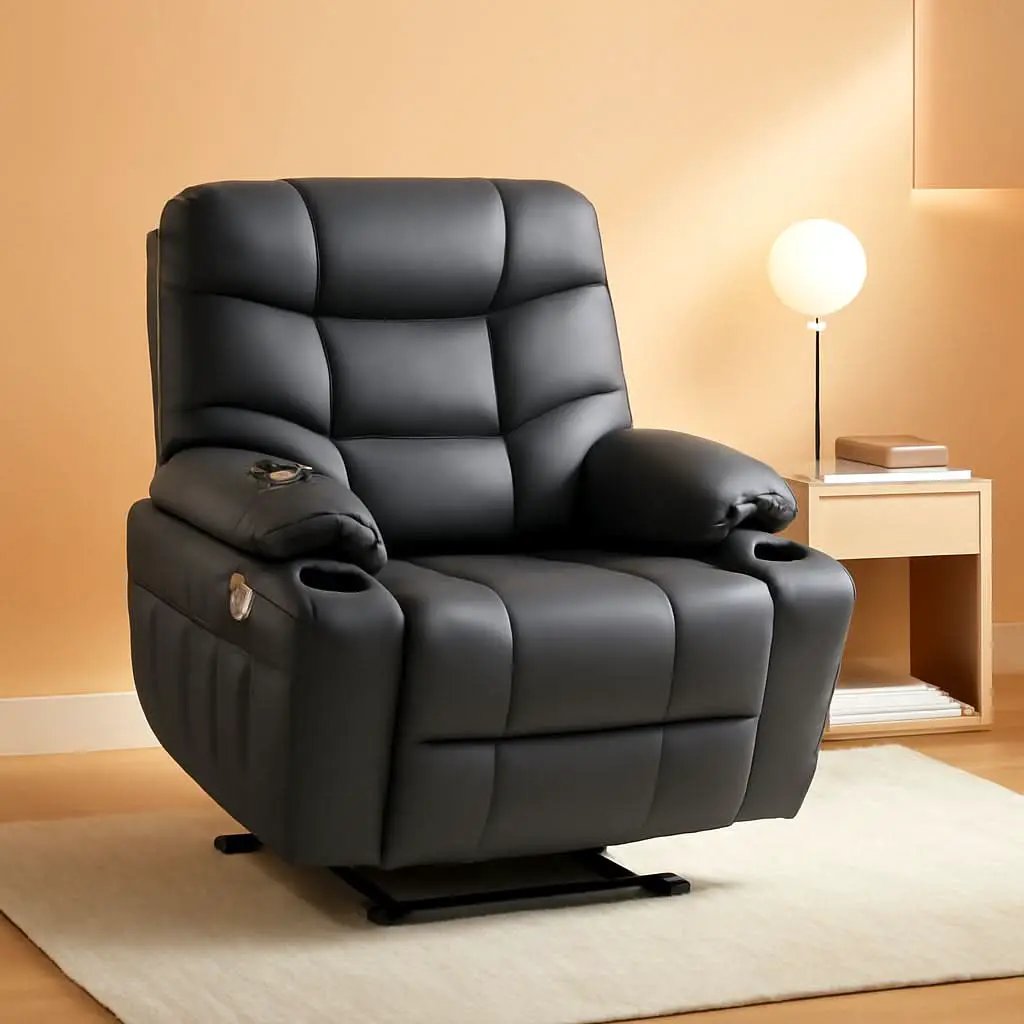 Power Lift Recliner With Extended Footrest Dark Grey from PriceLows™