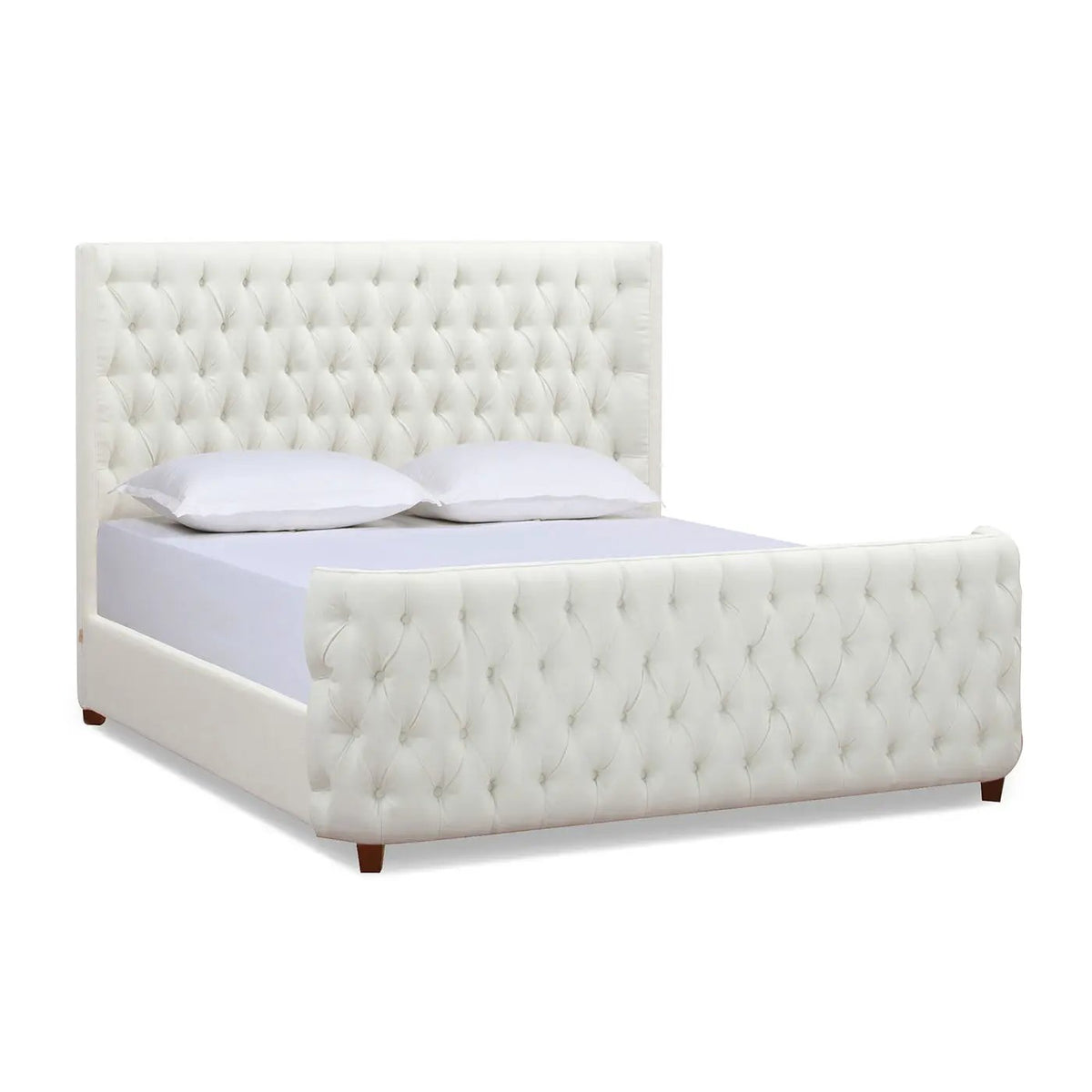 Brooklyn Tufted Panel Bed | Headboard And Footboard Set | Wingback Design | Diamond Tufting
