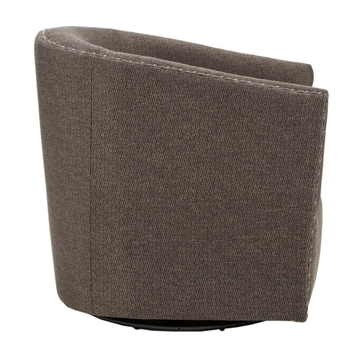 Swivel Chair With 360 Degree Rotation | Silver Nailhead Accents | Metal Base | High-Density Foam Cushion