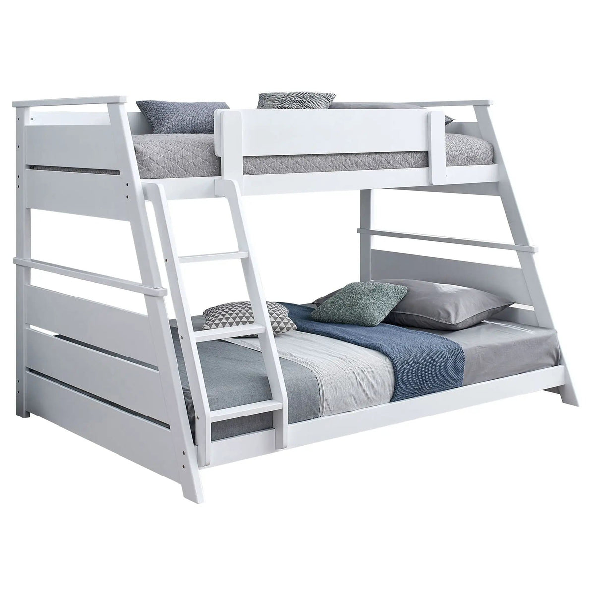 Holden Wood Veneer Twin Over Full Bunk Bed | 79 x 60.5 x 57.25 in | Rubberwood & Engineered Wood | White