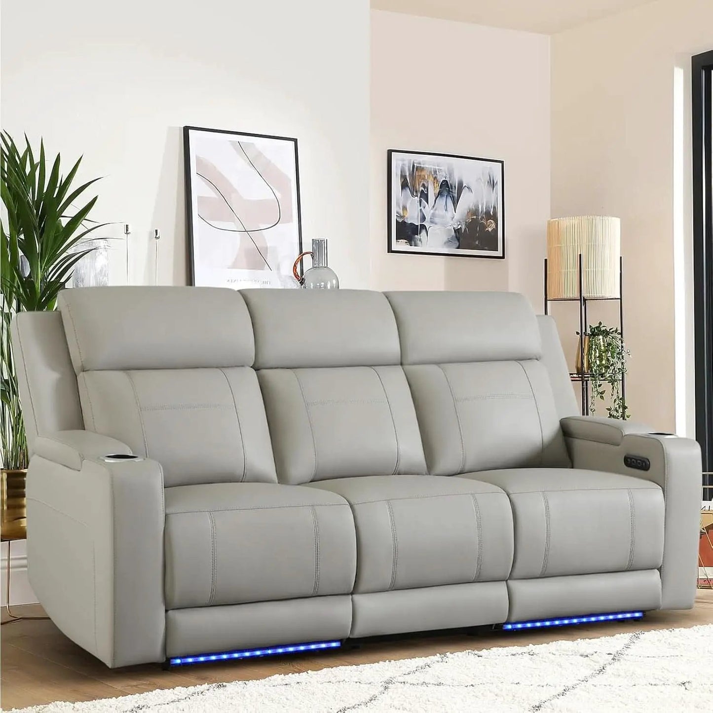 Power Recliner Sofa With Adjustable Headrest USB Charging from PriceLows™