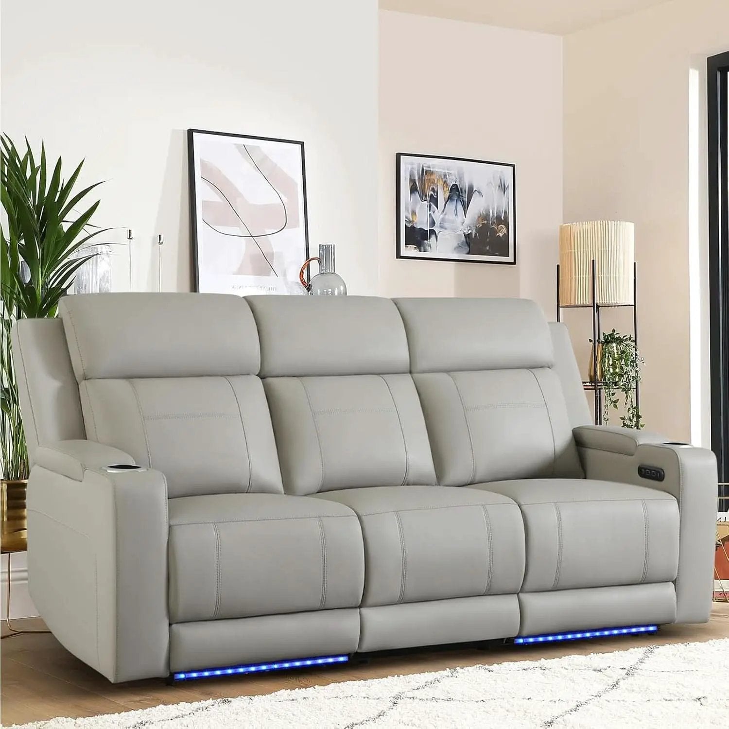 Power Recliner Sofa With Adjustable Headrest USB Charging from PriceLows™