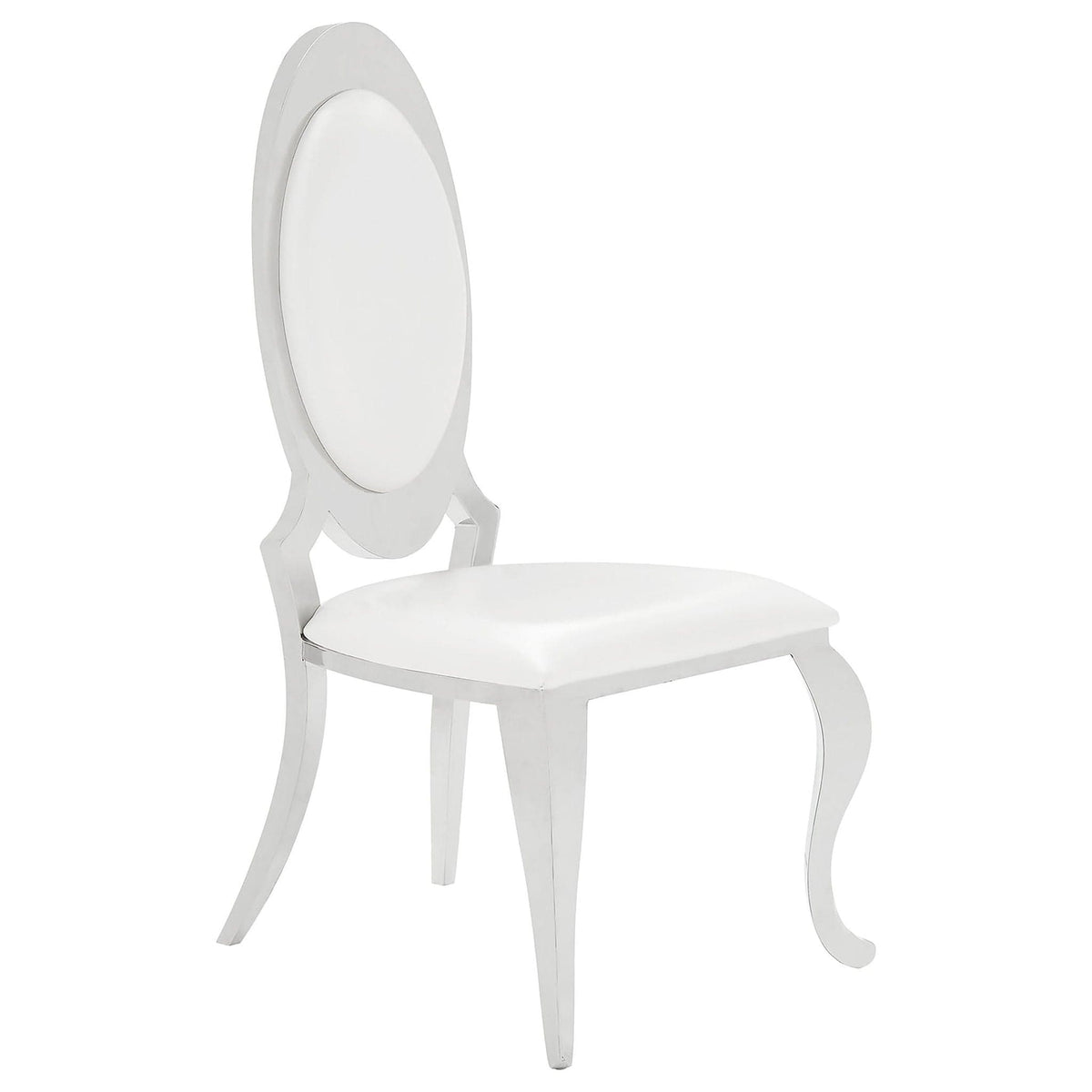 Anchorage Upholstered Dining Chair Cream White (Set of 2) | 22.25 x 27.5 x 44.5 in | Stainless Steel | Dining Room