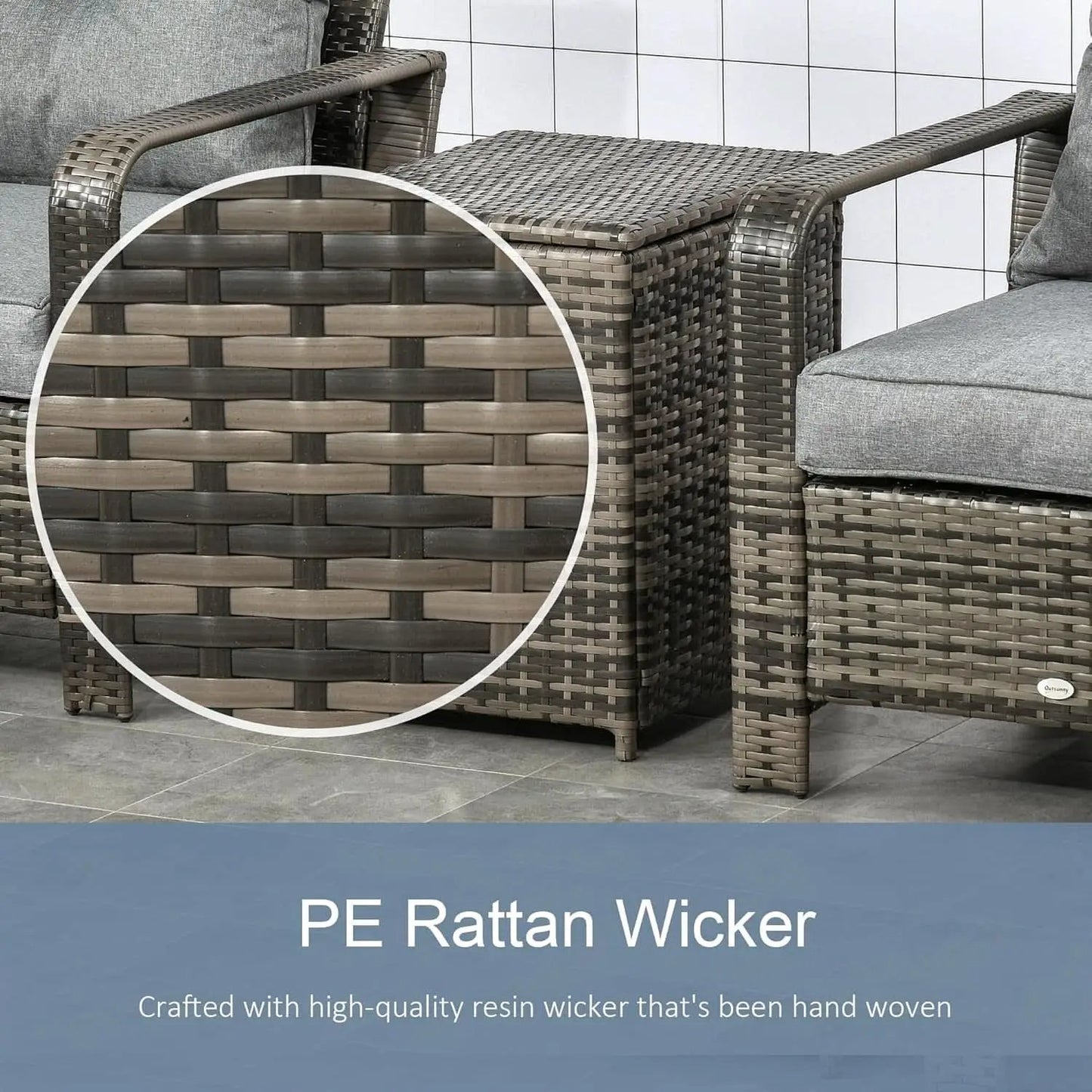 Three Piece Patio Furniture Set with Cushions and Table from PriceLows™