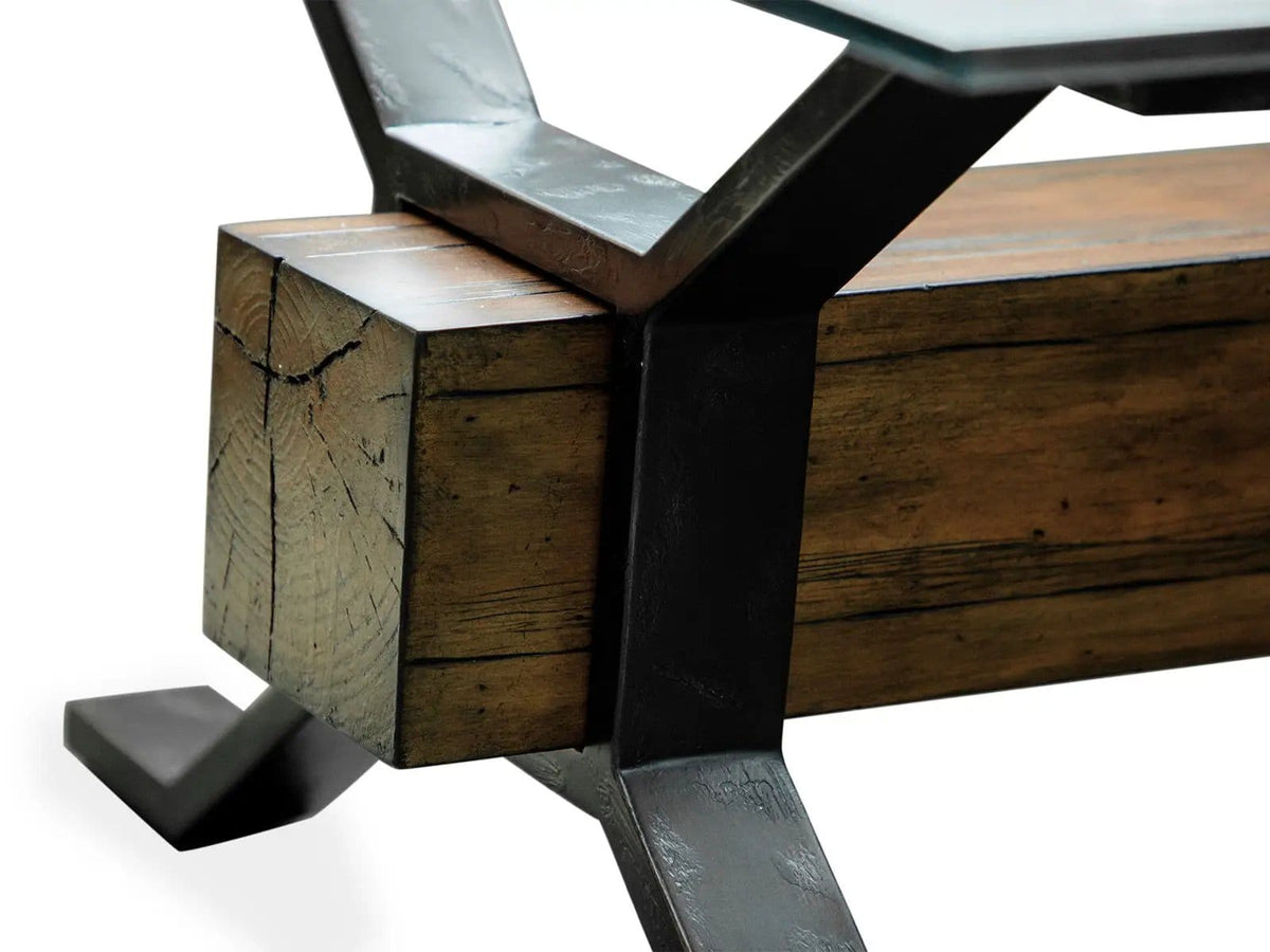 Sawyer Rectangular Table | 2 Pieces | Glass & Iron | Living Room