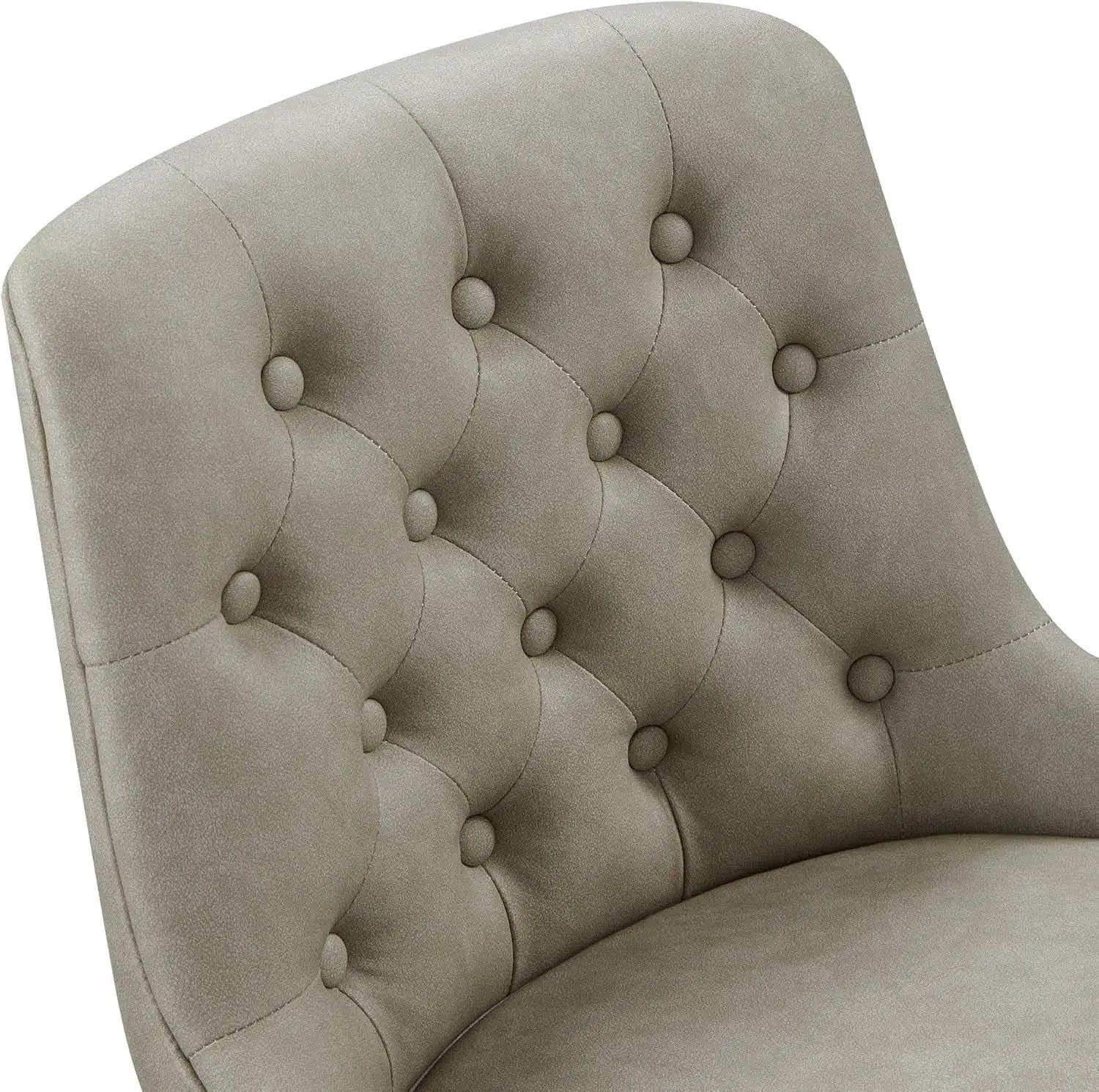 Bar Stool 30 Inch Stone Grey Upholstered 360 Degree Swivel from PriceLows™