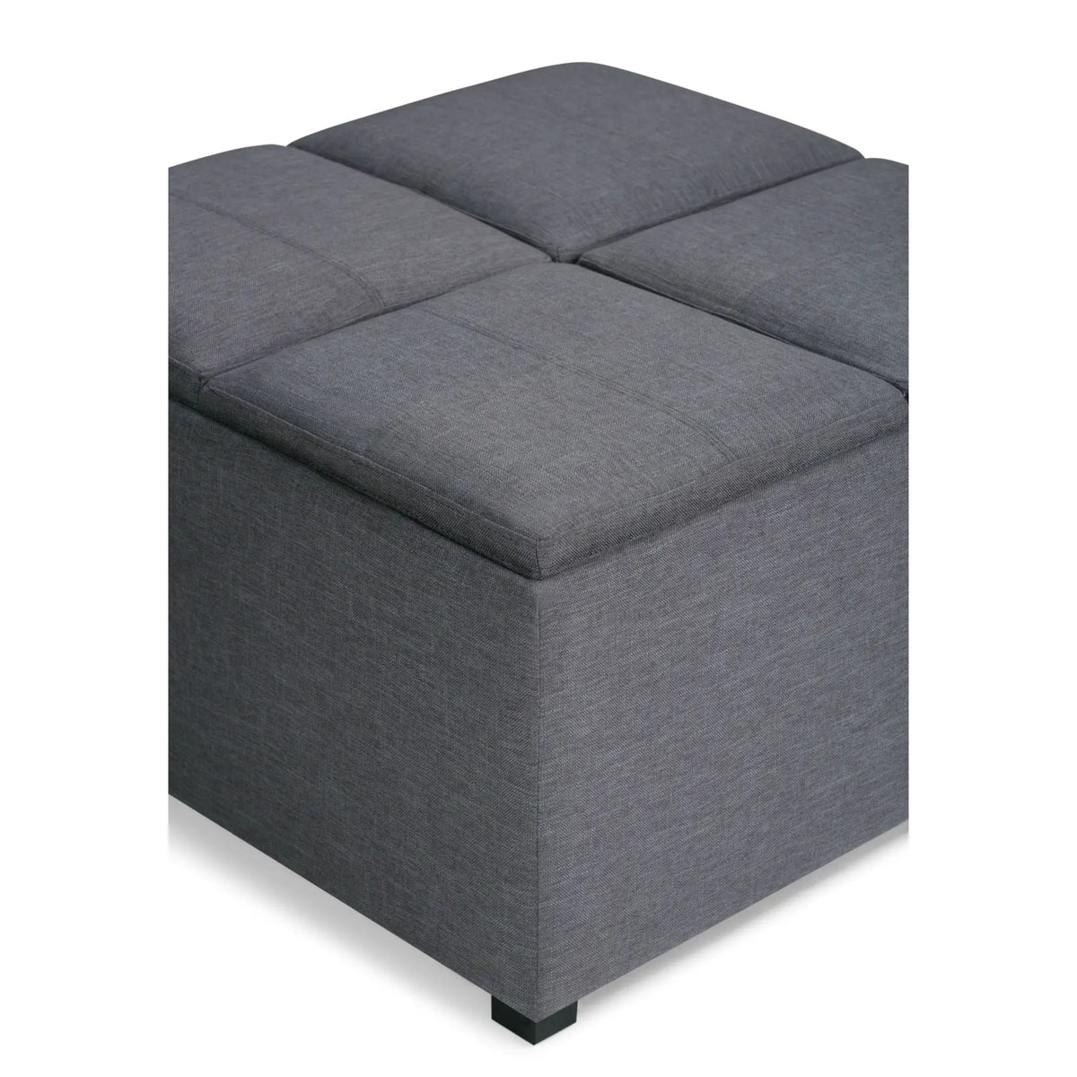 Avalon Square Storage Ottoman | Coffee Table Design | Four Flip Over Serving Trays | 35 Inch Width