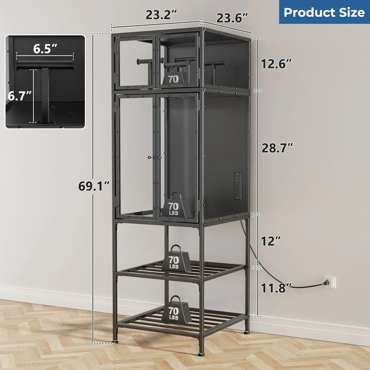 3D Printer Cabinet | Double Layer Filament Storage | T-Shaped Filament Bar | Noise Reducing Dust Proof