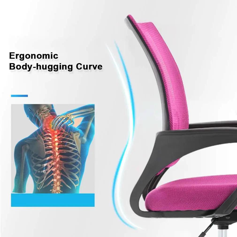 Pink Mesh Executive Office Chair With Lumbar Support from PriceLows™