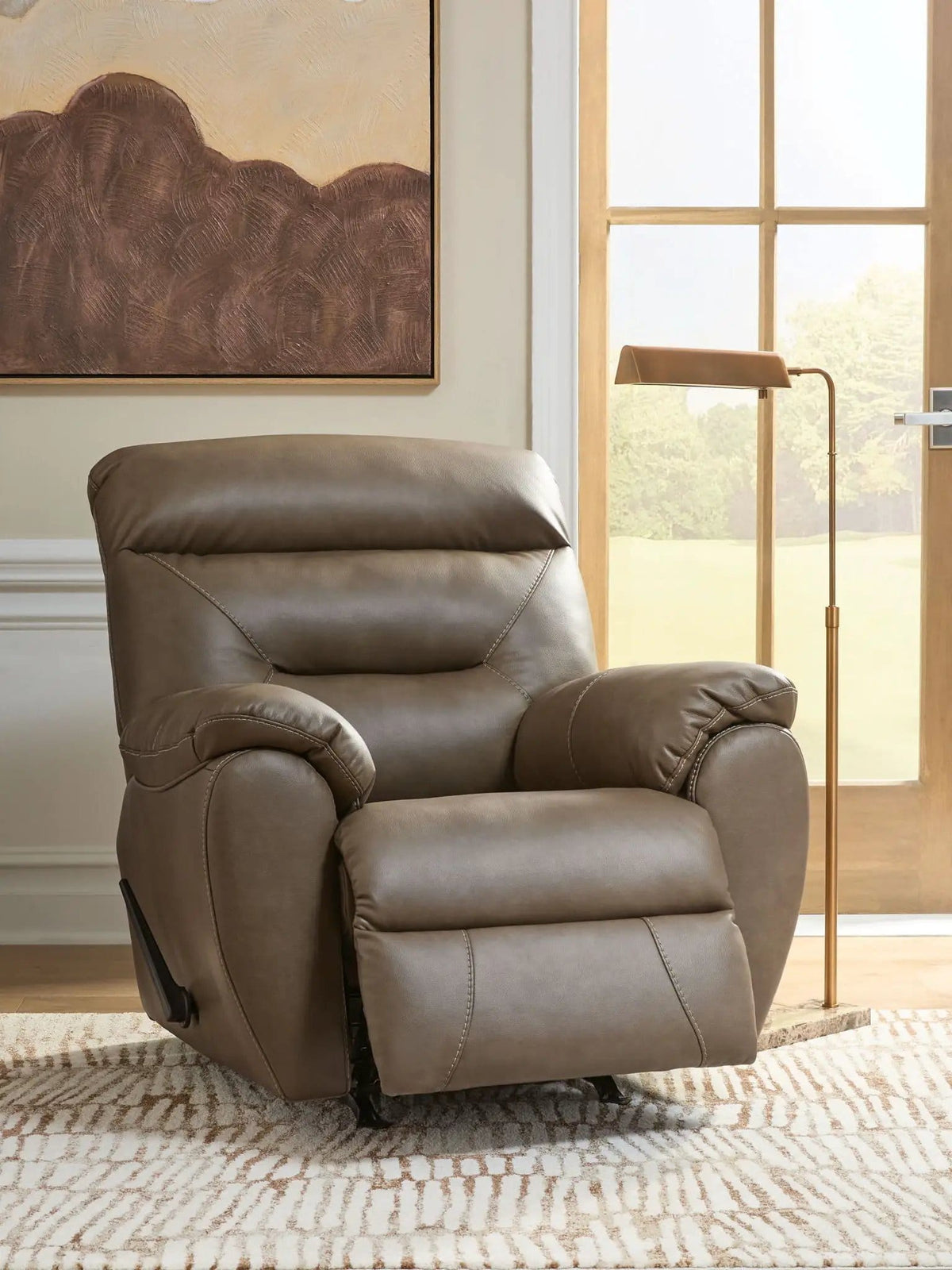 Elksworth Rocker Recliner Rocker Chair | 2 Pieces | Faux Leather | Living Room