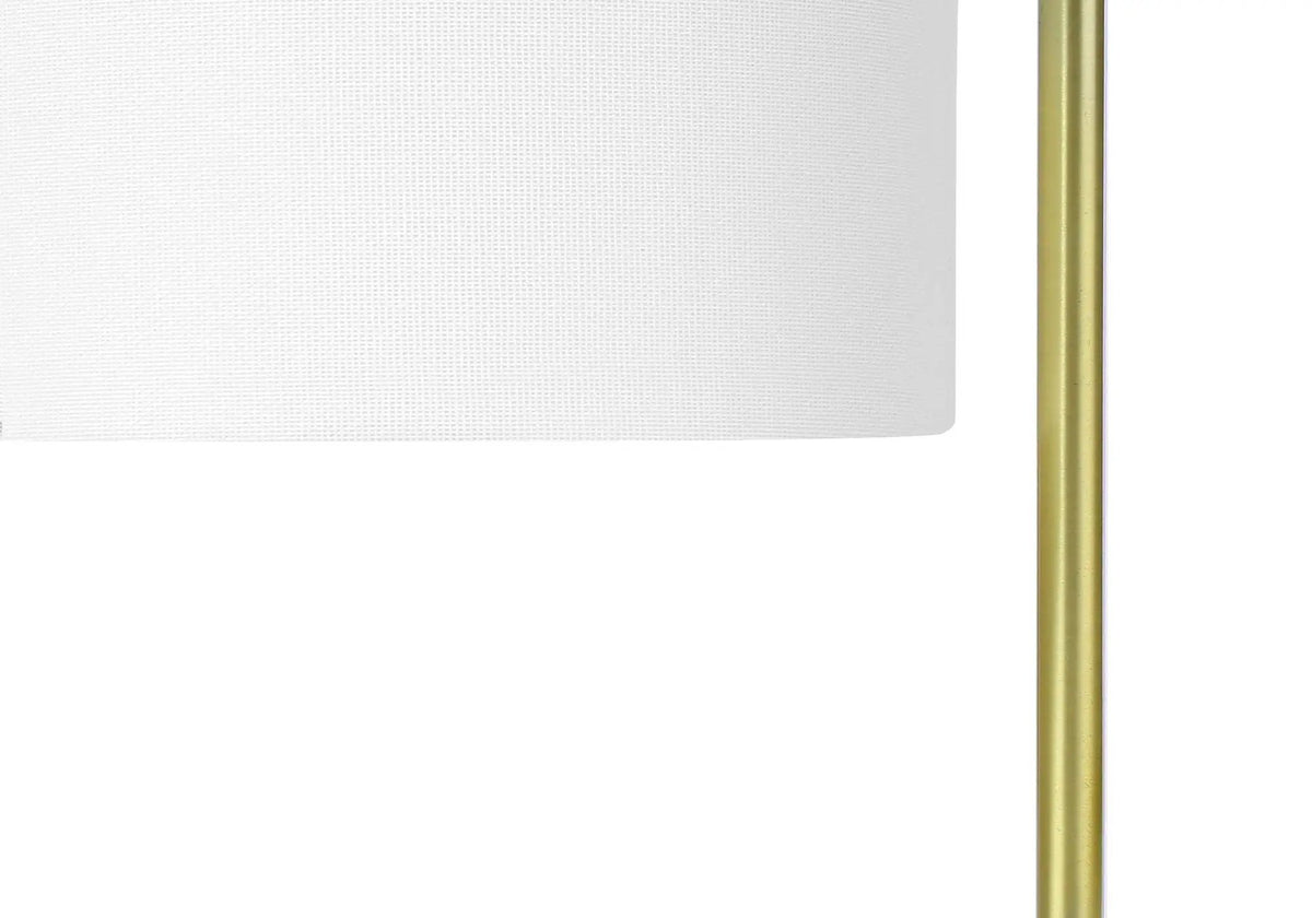 White Marble Table Lamp | Gold Metal Arm | 20 Inch Height | Rocker Switch