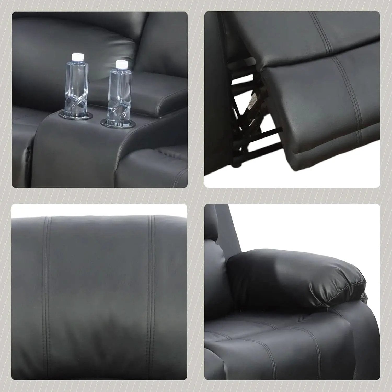 Beverly Fine 3 Piece Recliner Living Room Set Faux Leather from PriceLows™