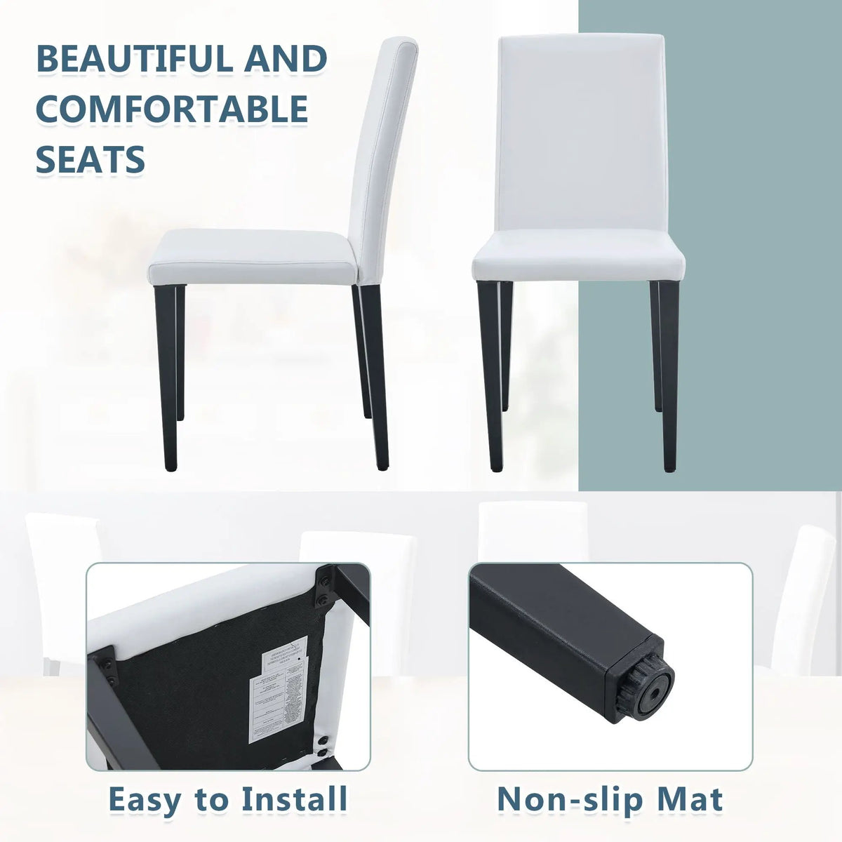 Versatile Dining Chairs | Metal Legs | Minimalist Nordic Style | PU Feel