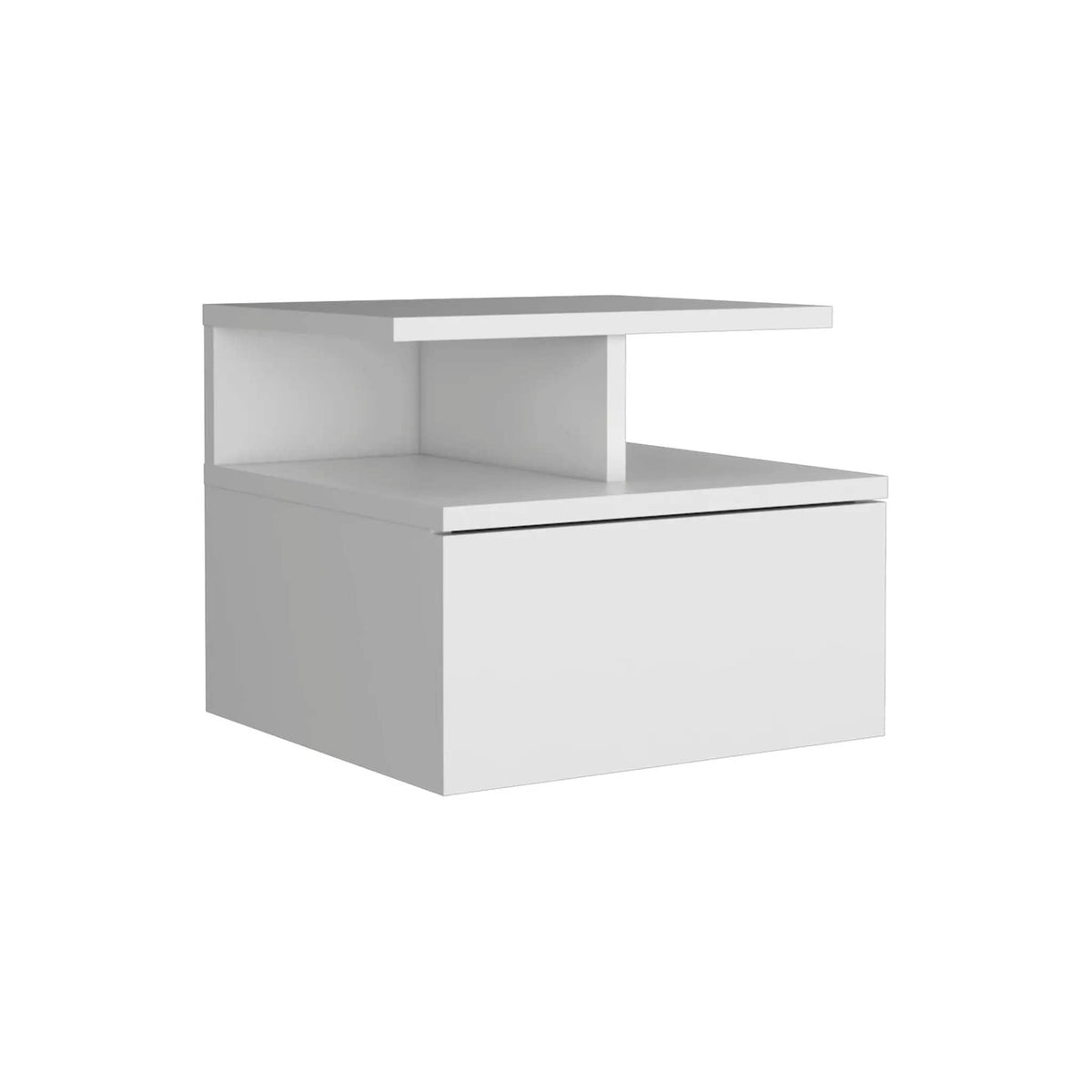 Flopini Floating Nightstand With 1 Drawer, Compact Size | 13.23 x 14.02 x 11.61 in | 1-Drawer | White