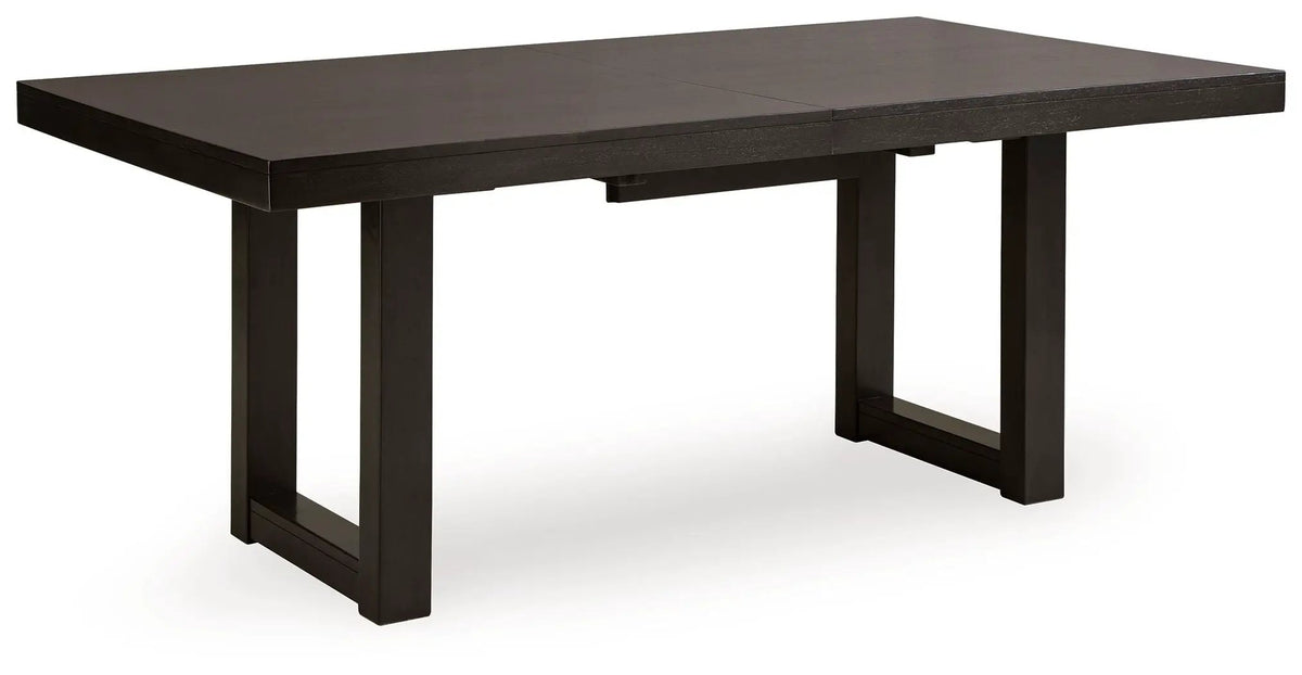 Neymorton 7-Piece Dining Set | Rectangular Extension Table | 6 Side Chairs | Dark Grayish Brown