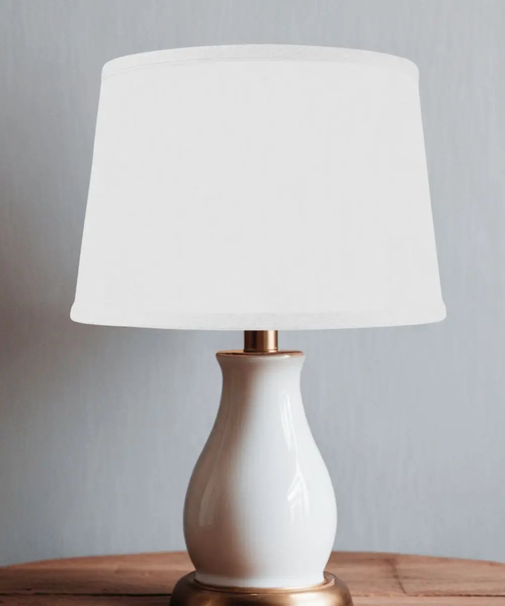 Clip On Drum Lamp Shade | Hardback | Shallow | 10X12X8 Inch