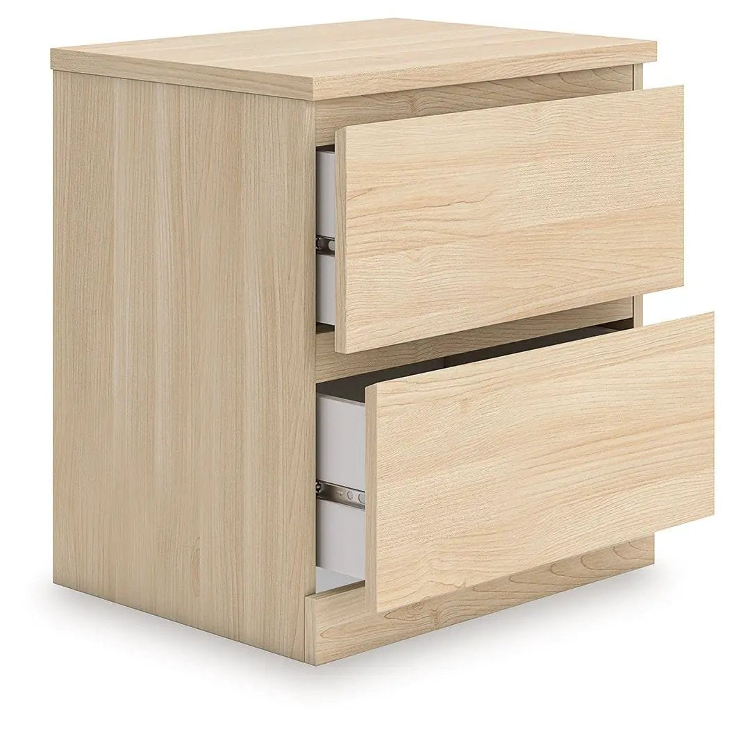 Onita Two Drawer Nightstand | Minimal Design | Hardware-Less Look | Relaxed Finish