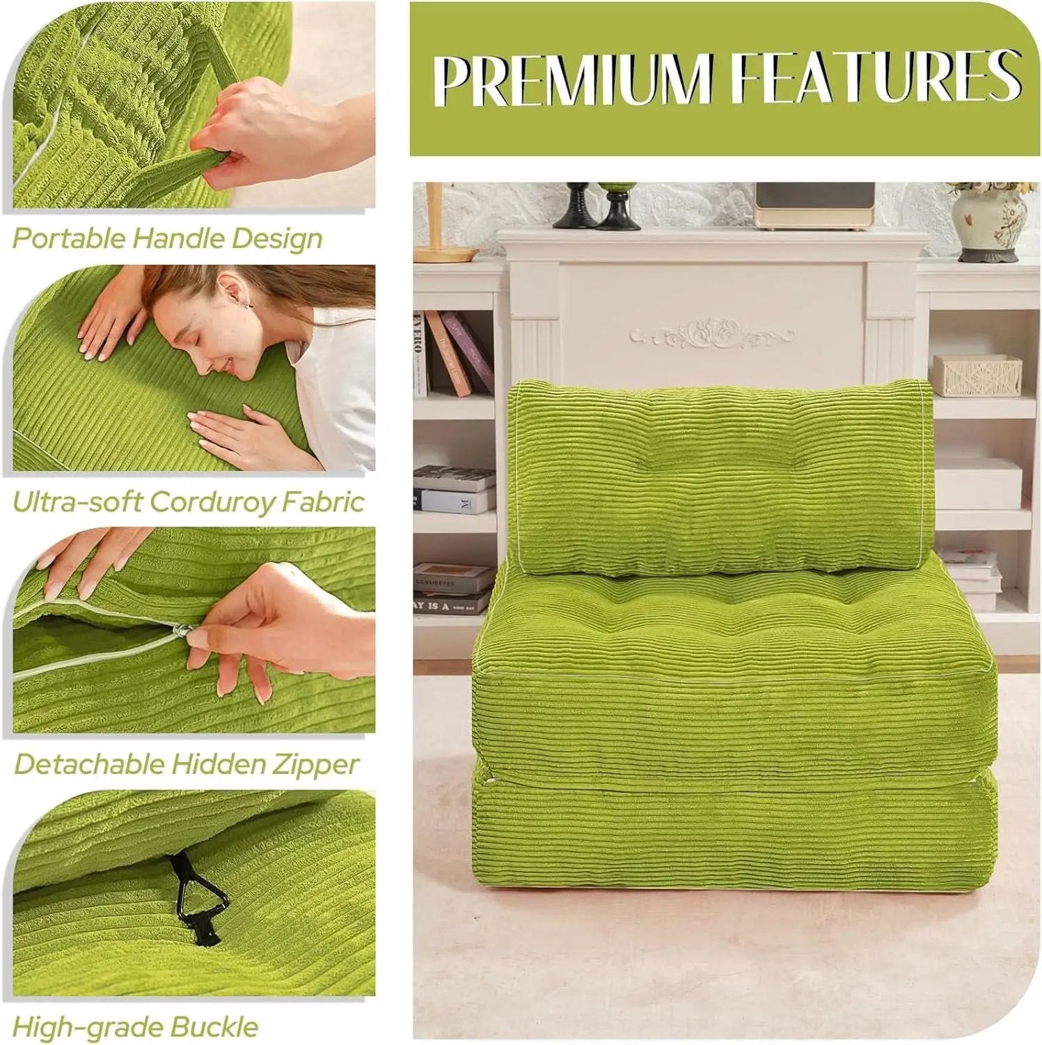 Emerald Convertible Sleeper Sofa Bed With Backrest from PriceLows™