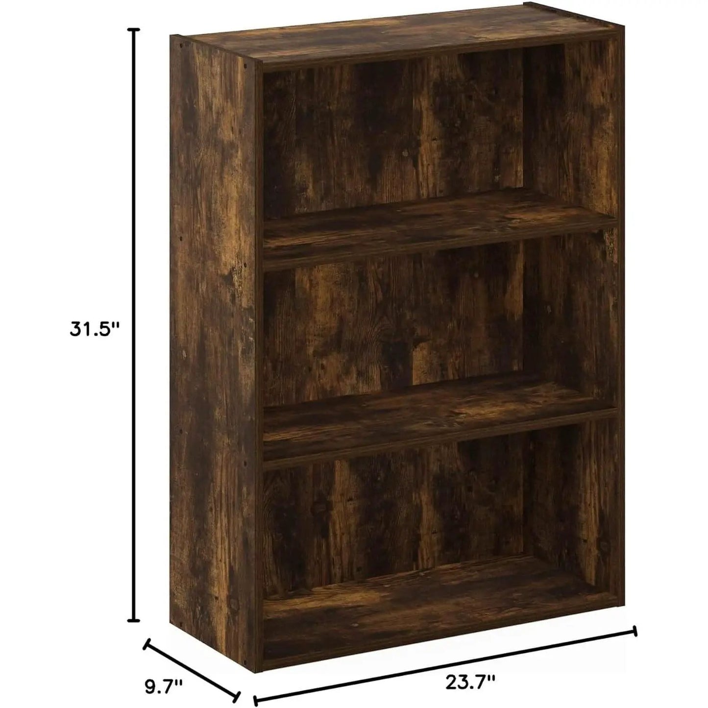 Pasir 3 Tier Open Shelf Bookcase Amber Pine Finish from PriceLows™
