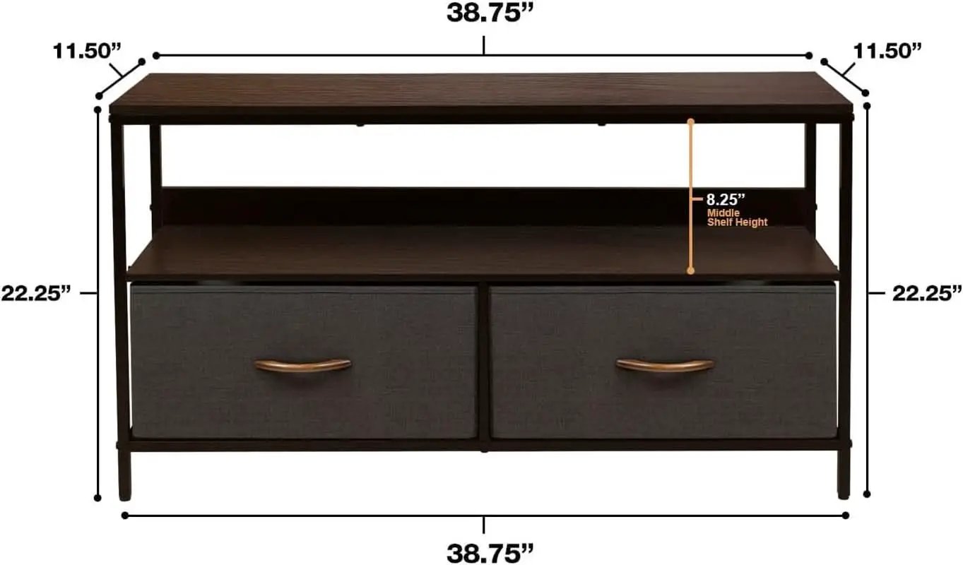 Dresser Style TV Stand With Two Drawers And Wood Top from PriceLows™