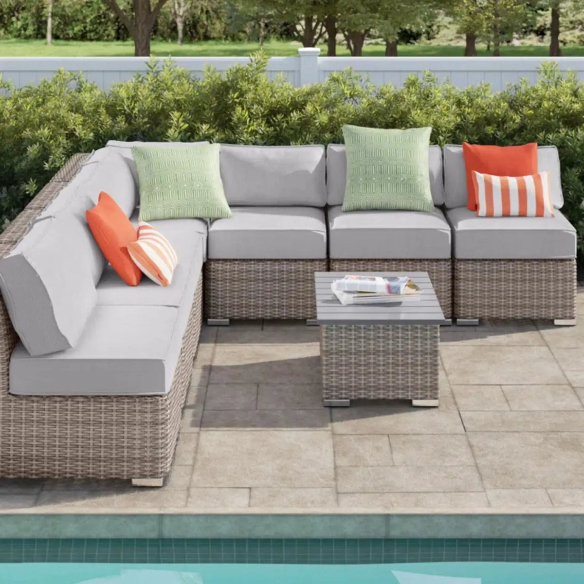 Wicker Sectional Sofa Set | Rustproof Aluminum Frame | Oversized Comfort | Weather-Resistant Wicker