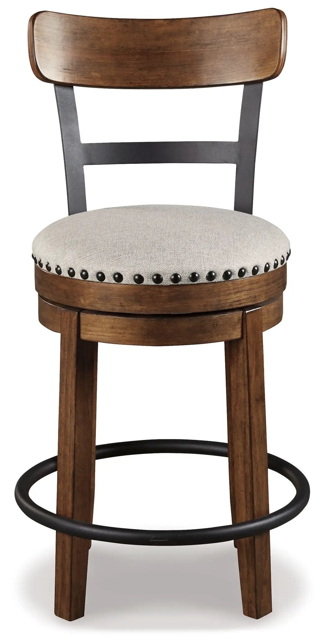 Valebeck Swivel Stool | Full Back | Rustic-Industrial Style | Barstool Height