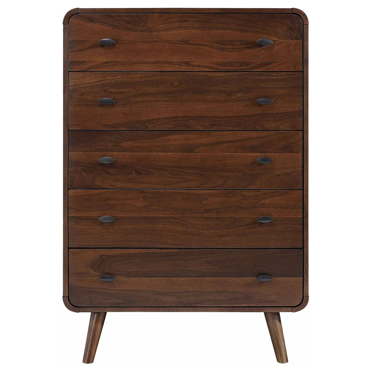 Robyn 5-drawer Bedroom Chest of Drawers Dark | 35.75 x 17 x 52.75 in | Engineered Wood & Walnut | Walnut