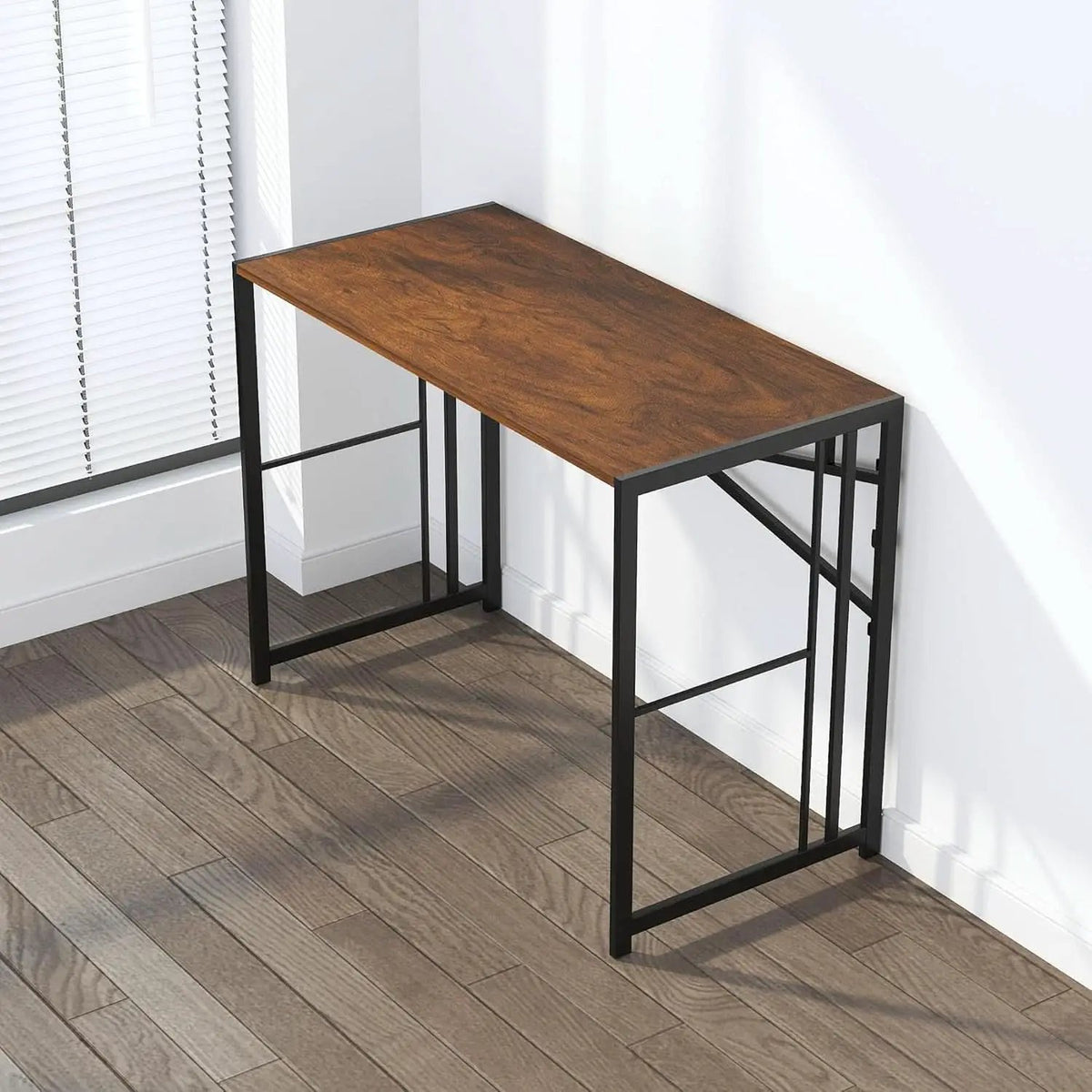 35 Inch Folding Computer Desk For Small Spaces Mahogany from PriceLows™