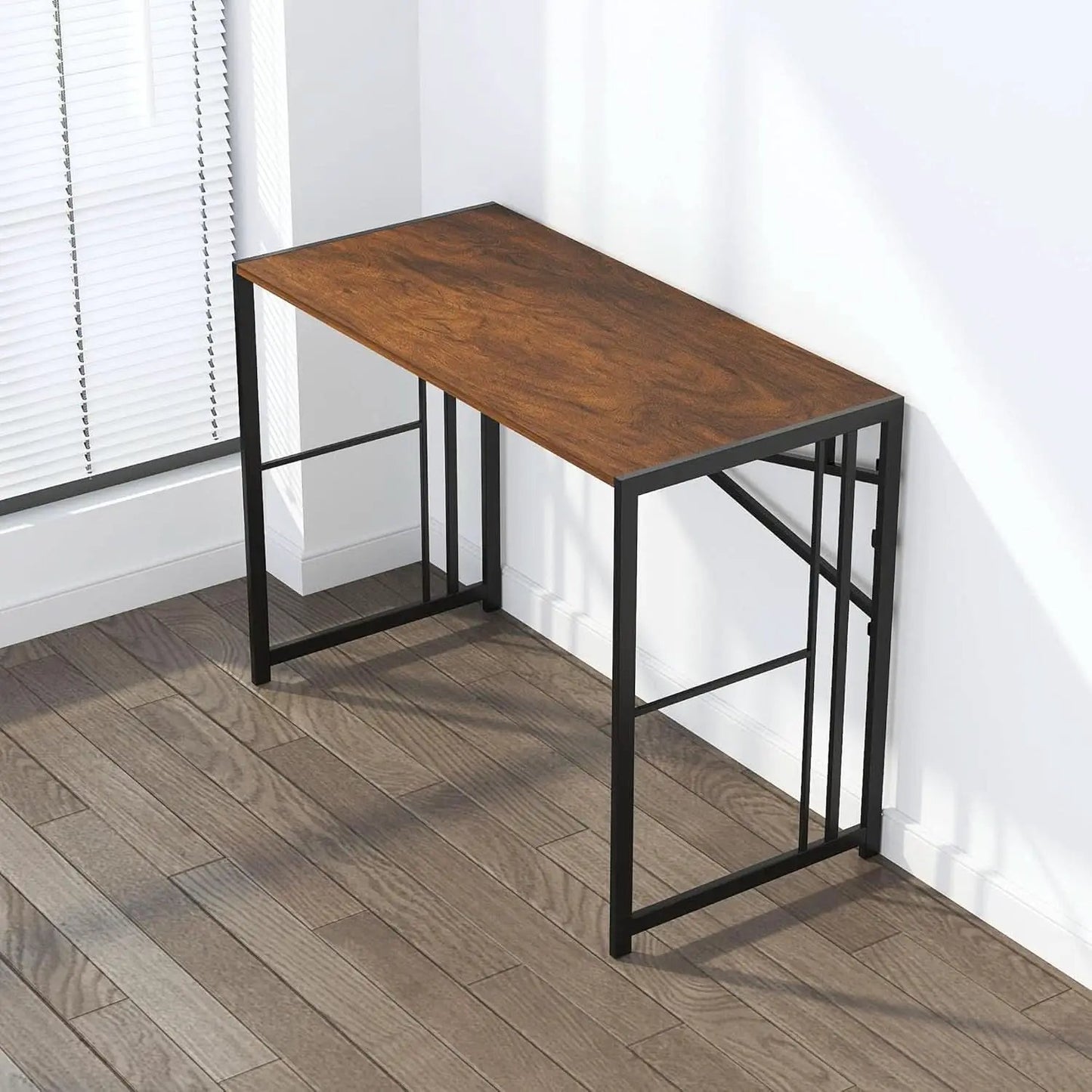 35 Inch Folding Computer Desk For Small Spaces Mahogany from PriceLows™