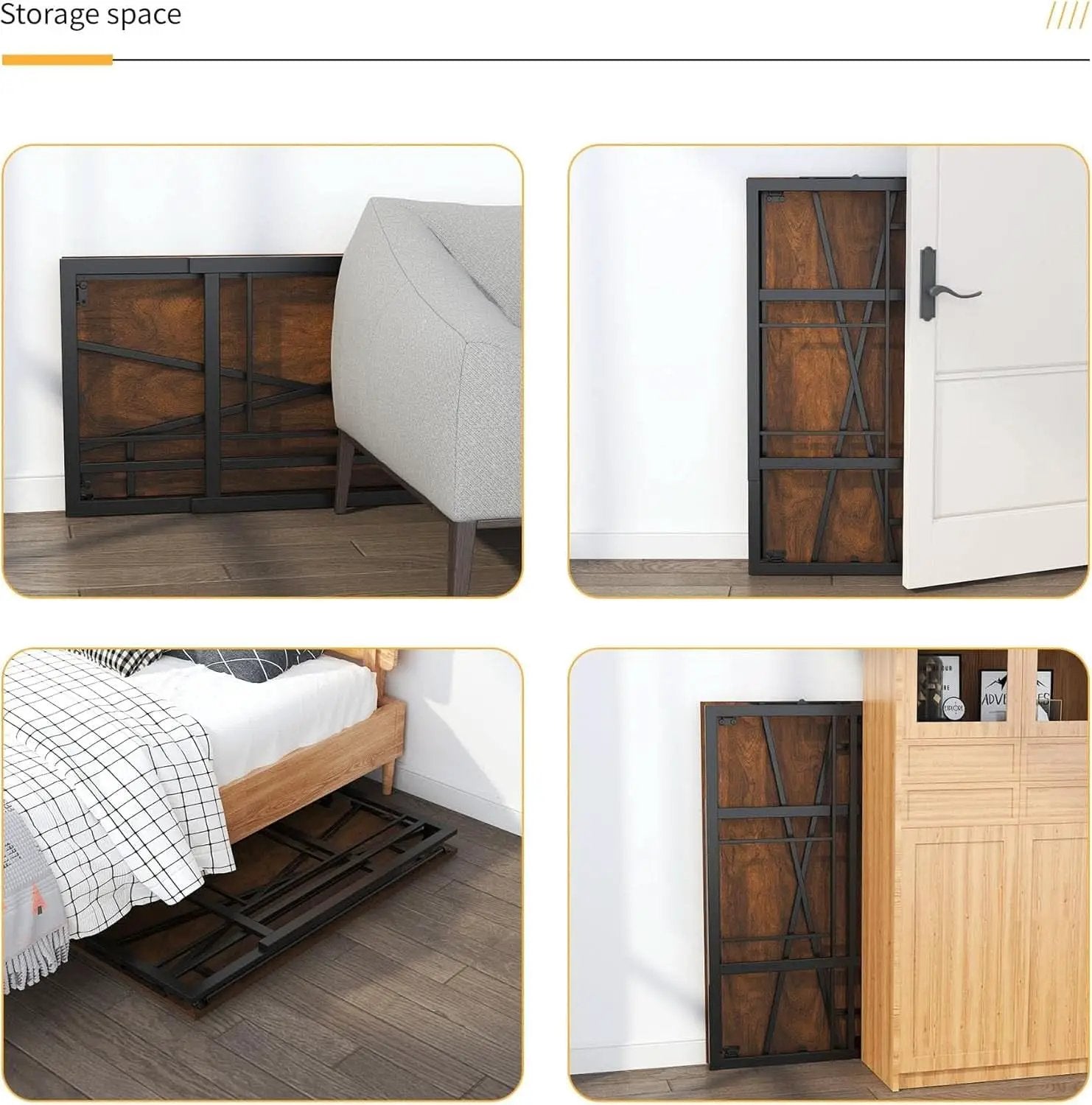 35 Inch Folding Computer Desk For Small Spaces Mahogany from PriceLows™