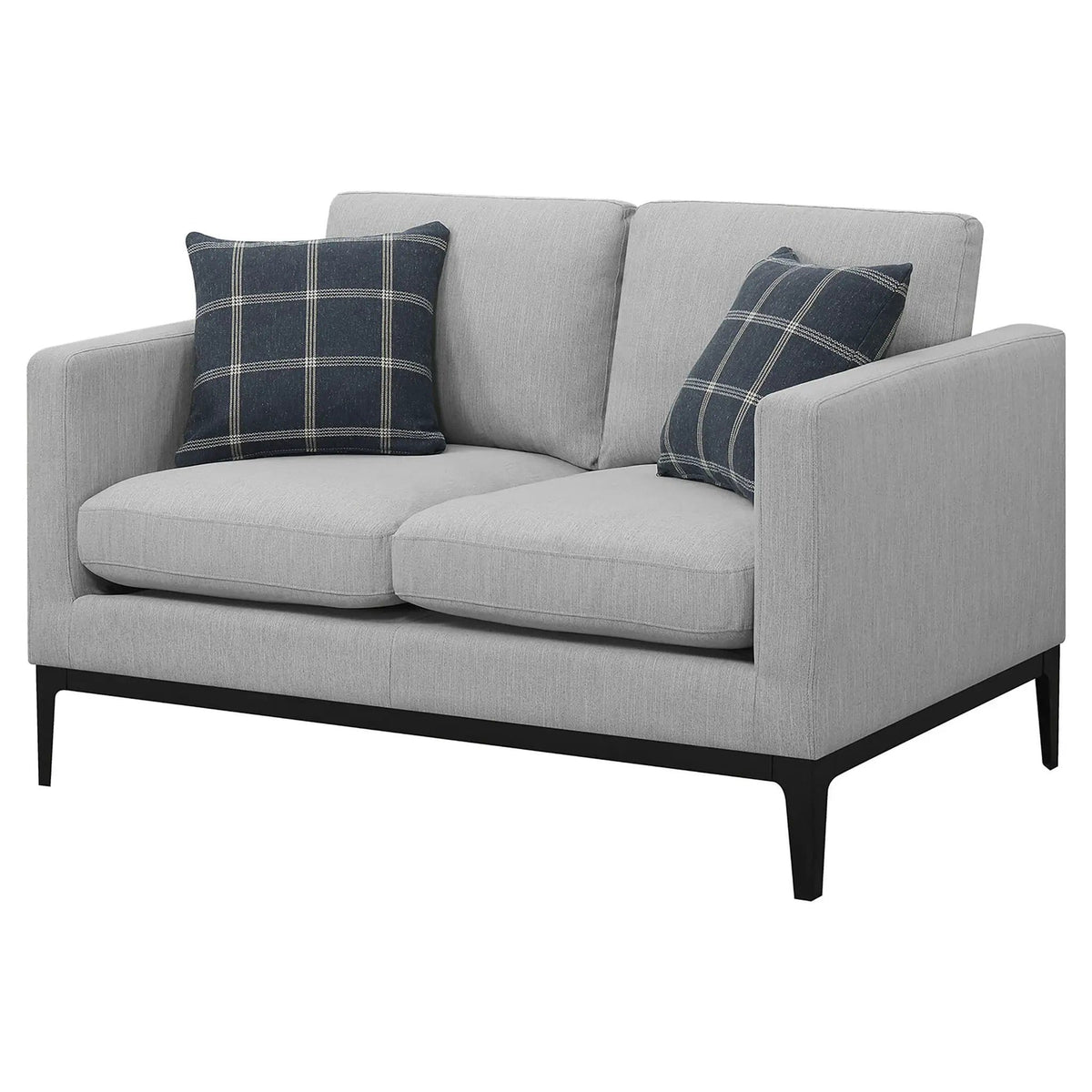 Apperson Upholstered Track Arm Loveseat Light | 56 x 34.25 x 36 in | Living Room Furniture | Grey