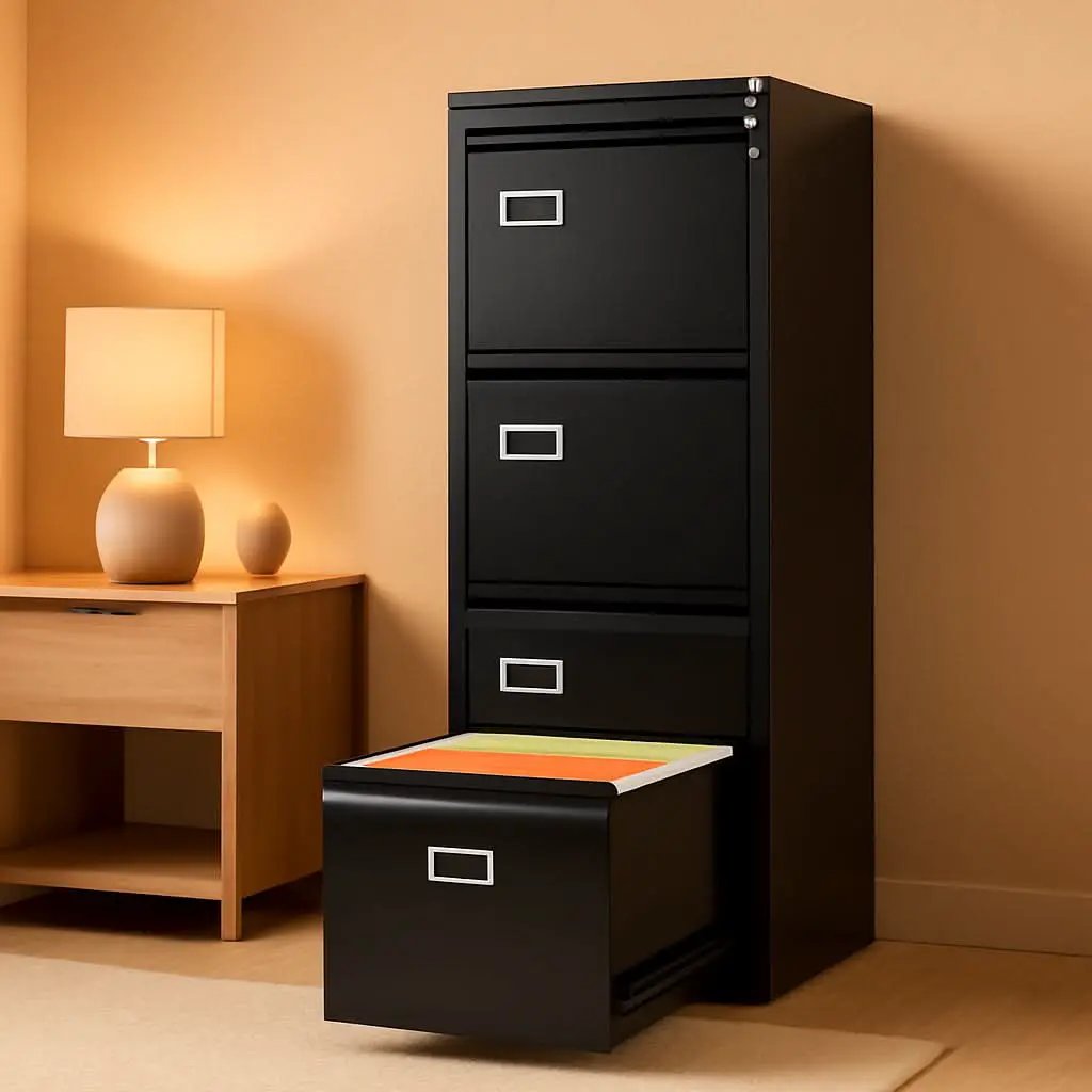 Four Drawer Filing Cabinet With Lock For Home Office from PriceLows™