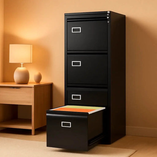 Four Drawer Filing Cabinet With Lock For Home Office from PriceLows™