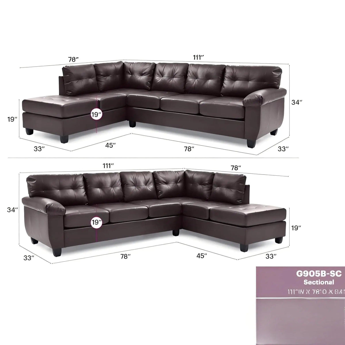 Gallant Sectional | 3 Pieces | Living Room Furniture | Living Room