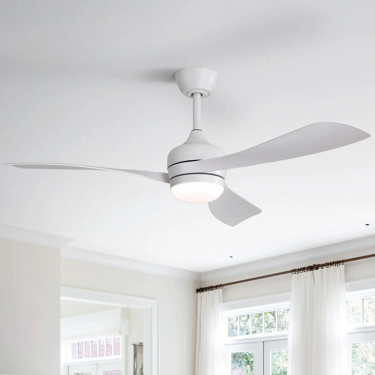 3-Blade Ceiling Fan | 52 Inch Span | Reversible DC Motor | Remote And 3 Downrods
