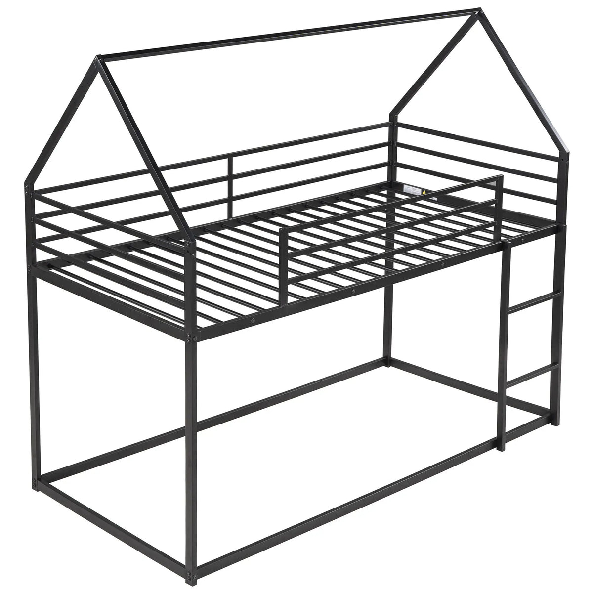 House Bunk Bed | With Built In Slide | Solid Metal Frame | Twin Over Twin