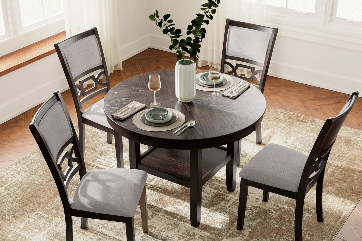 Langwest Dining Table Set | 5-Piece | Brown Finish | 42 Inch Square Table