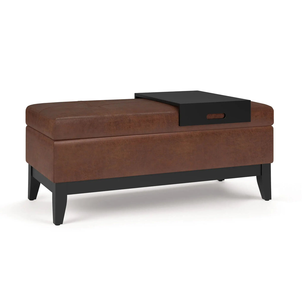 Oregon Contemporary Storage Ottoman Bench | Serving Tray | Lift Open Lid | Child Safety Hinge
