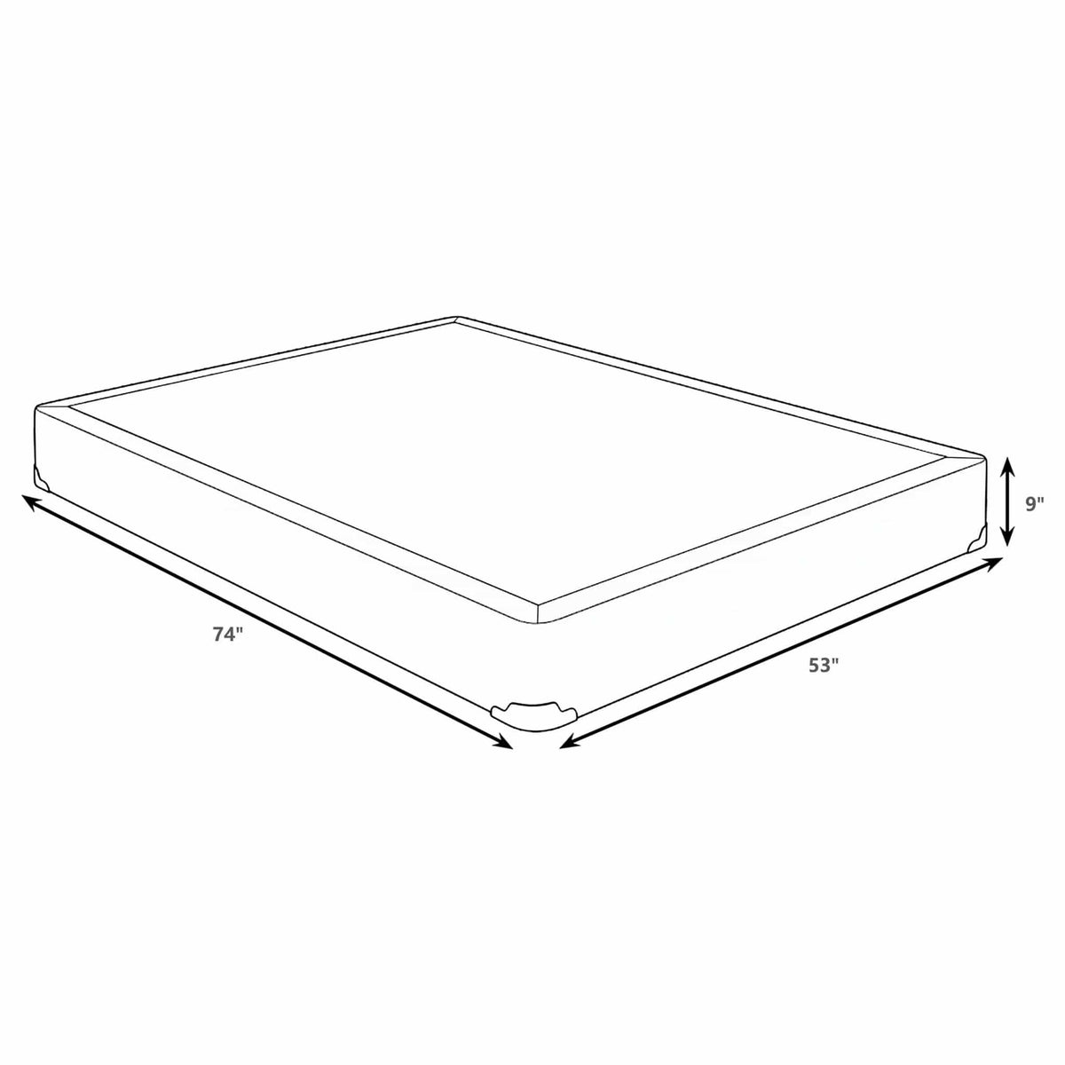 Mercer 9-inch Full Standard Box Spring Foundation | 53 x 74 x 9 in | Home Furniture | Home