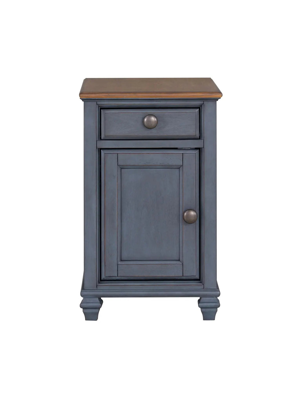 Americana Chairside Table | Blue | One Drawer And One Door | Interior Storage