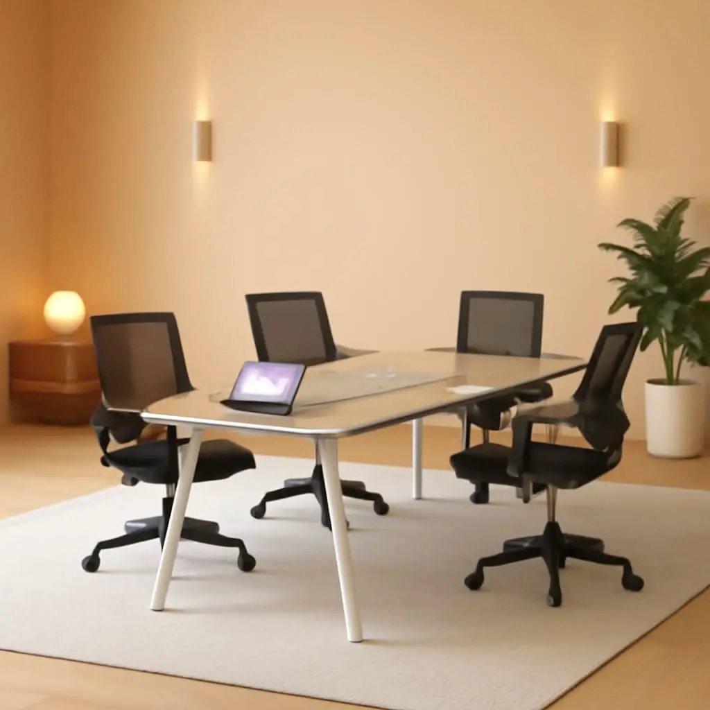 Ergonomic Black Mesh Office Chairs 4 Pack Lumbar Support from PriceLows™