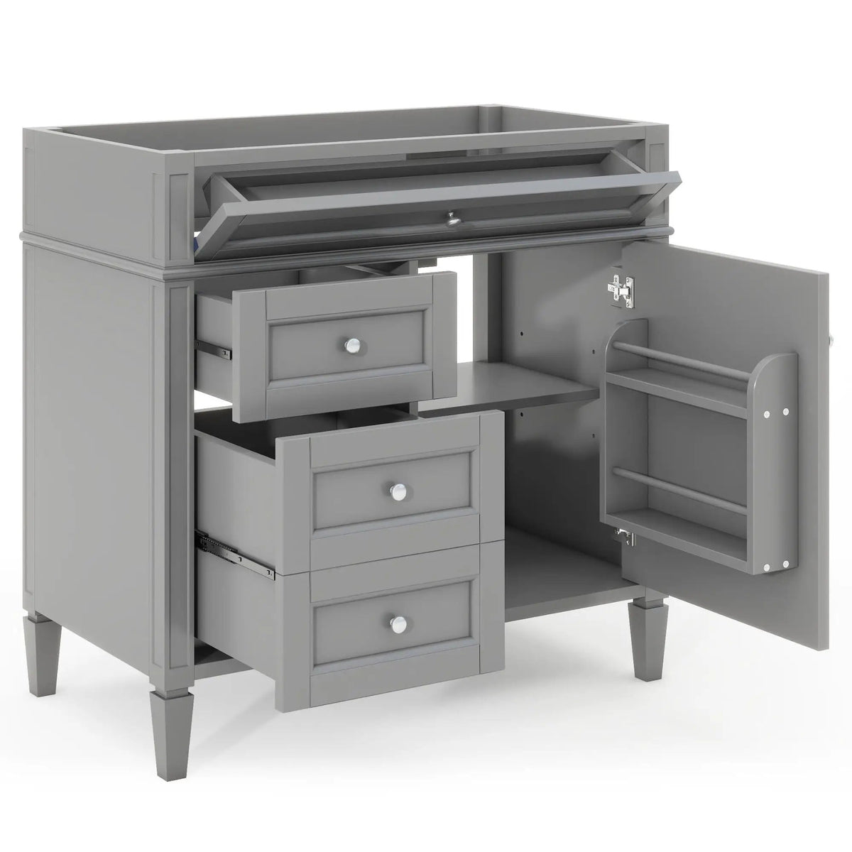 Bathroom Vanity | 3 Drawers | Blue Finish | Tip Out