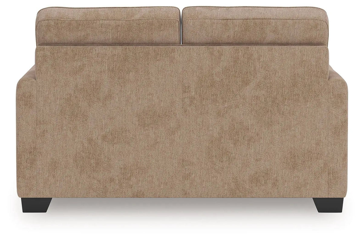 Loveseat | Mocha Upholstery | Geometric Pattern | Contemporary